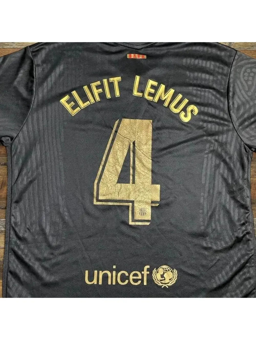 Nike FC Barcelona Black Gold 2020/21 Away Soccer Jersey Men’s XL.